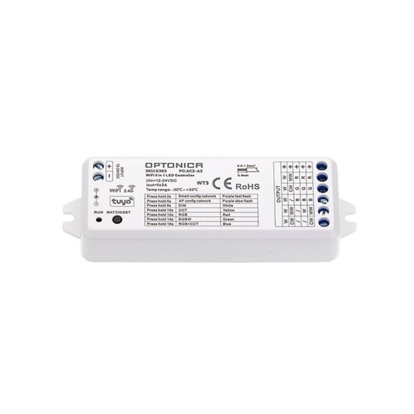 Tuya Smart WiFi & RF 5 u 1 kontroler 12-24V
