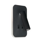 OTELLO LED D 6W+3W CRNA S DVA PREKIDAČA - slika 1