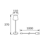 LED stolna svjetiljka punjiva crna CCT IP54 TOGA - slika 3