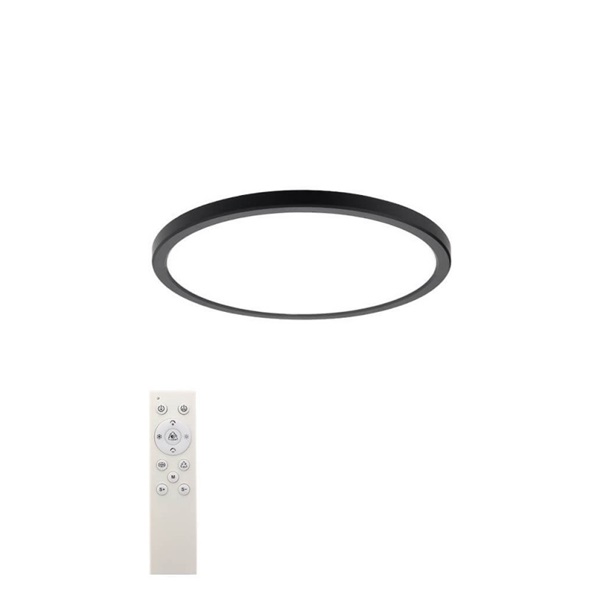 LED stropna svjetiljka crna 18W CCT+RGB s daljinskim