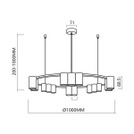 Visilica GENESIS crna okrugla 15xGU10 - slika 3