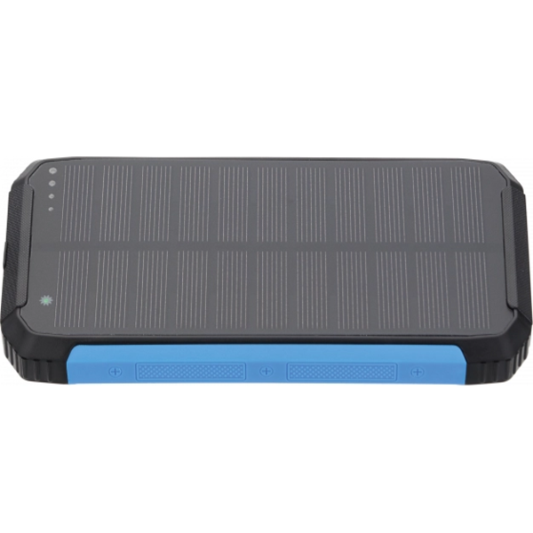 POWER BANK 10000mAh 3.7V SOLAR:1.2W BLACK+BLUE LED:2W