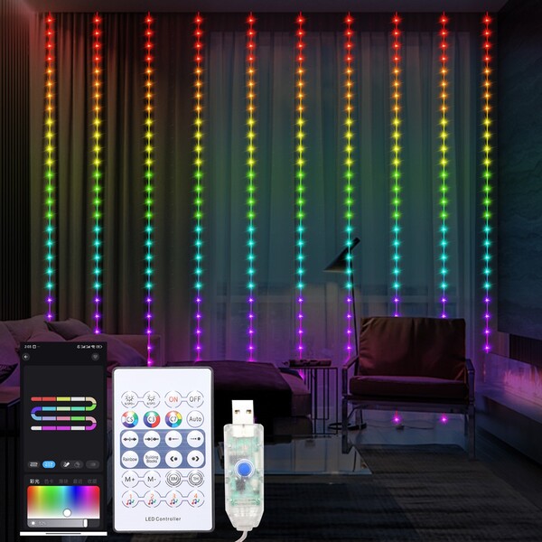 RGB ZAVJESA 5V 7,5W IP20 300LED 3*3m