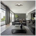 LED stropna svjetiljka crno bijela 60W CCT s daljinskim upravljačem - slika 4