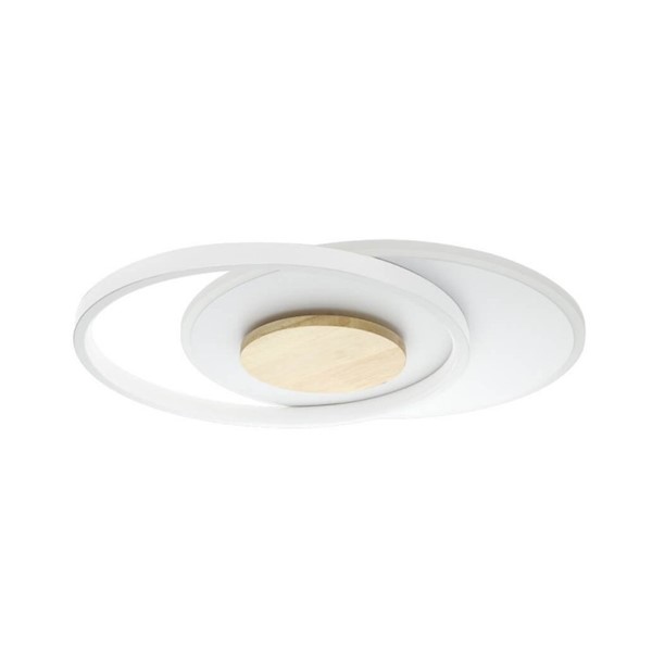 LED stropna svjetiljka bijela i drvo 54W CCT s daljinskim upravljačem