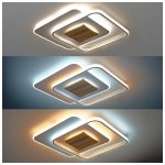 LED stropna svjetiljka bijela i drvo 60W CCT s daljinskim upravljačem - slika 3