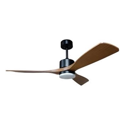 LED stropna svjetiljka CCT 18W crna/drvo s ventilatorom i daljinskim upravljačem
