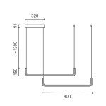 LED visilica 25W crna 3000K OPTONICA toplo bijela 19041