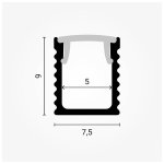 Aluminijski profil NADGRADNI SLIM 9mm x 7.5mm - 2m - slika 3