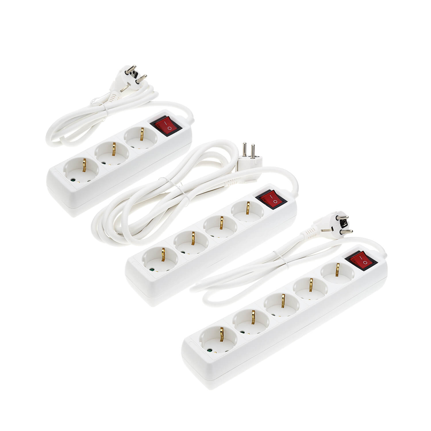 Produžni kabel 3/4/5 utičnica 1,5 m 16 A s prekidačem 7607 7609 7611 OPTONICA