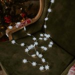 LED Božićne magic lampice pahuljice 50 LED hladno bijela 5 m 6500k ECO LIGHT ML61603