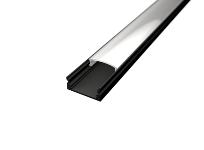 Aluminijski profil 1 NADGRADNI 8mm x 17.1mm CRNI - 2m