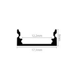 Aluminijski profil 1 NADGRADNI 8mm x 17.1mm BIJELI - 2m - slika 2