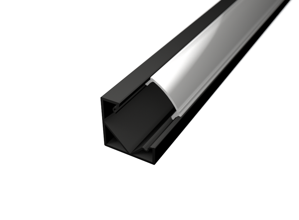 Aluminijski profil KUTNI 1 CRNI 18.5mm x 12.2mm - 2m