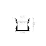 Aluminijski profil UGRADBENI 2 15.3mm x 17.1mm - 2m - slika 2
