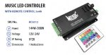 Muzički kontroler za RGB traku 12A 12-24VDC - slika 3