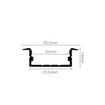 Aluminijski profil UGRADBENI 10mm x 23.5mm - 2m - slika 2