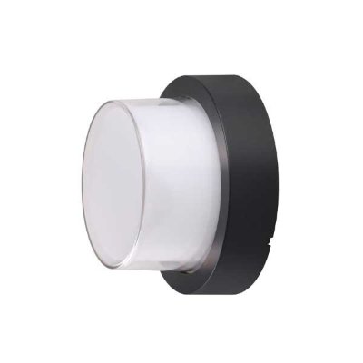 ZIDNA svjetiljka CRNA OKRUGLA 15W IP65