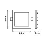 LED PANEL UGRADBENI 3W KVADRATNI - slika 3
