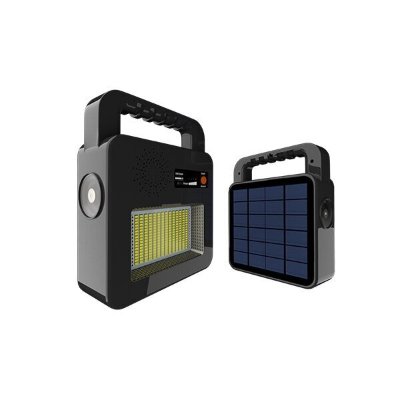 LED solarni reflektor prijenosni + bluetooth zvučnik + punjač