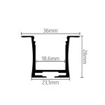 Aluminijski profil 6 UGRADBENI 28mm x 23.1mm - 2m - slika 4