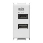 TEM USB C/A punjač 5V 3A PD 20W 1M PW bijela - slika 1