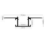 Aluminijski profil UGRADBENI 14.8mm x 23mm - 2m - slika 2