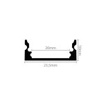 Aluminijski profil 3 NADGRADNI 10mm x 23.5mm - 2m - slika 2