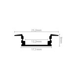 Aluminijski profil UGRADBENI 1 8mm x 17.1mm - 2m - slika 2