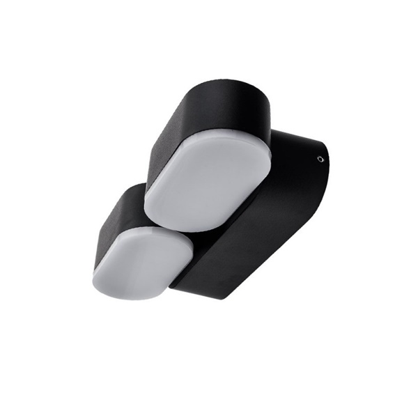 LED ZIDNA svjetiljka crna EPISTAR chip 2*6W IP54