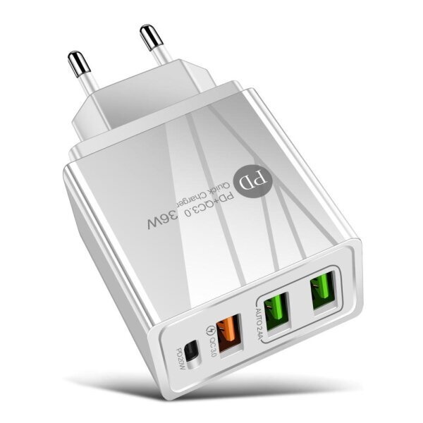 Brzi punjač PD+QC3.0 max 36W bijeli