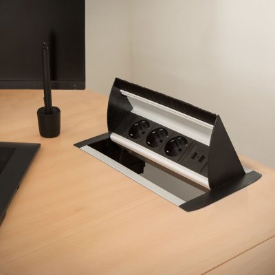 Izvlačna utičnica 3x šuko + 2x USB 2,1A 20442